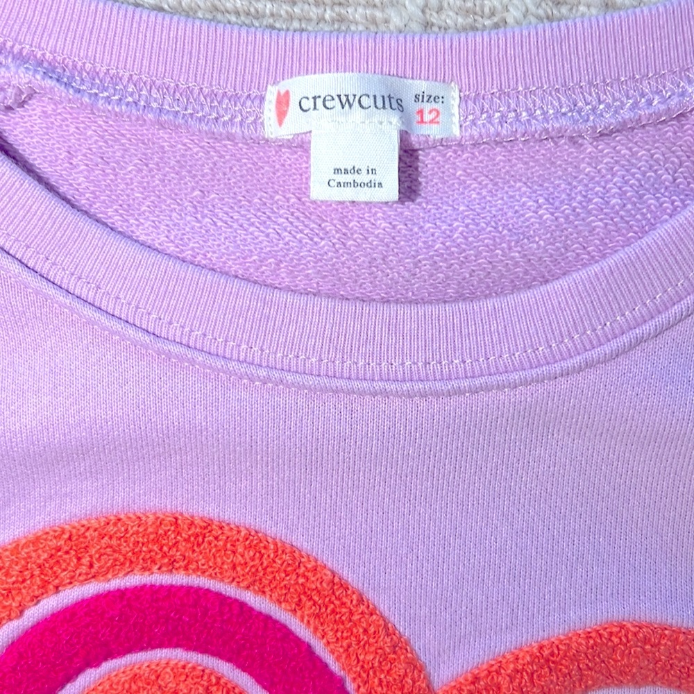 Adorable J. Crew Girls' pink chenille heart sweatshirt. Perfect condition! - Picture 2 of 3